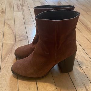 Gusto Cognac Suede Booties Size 36
